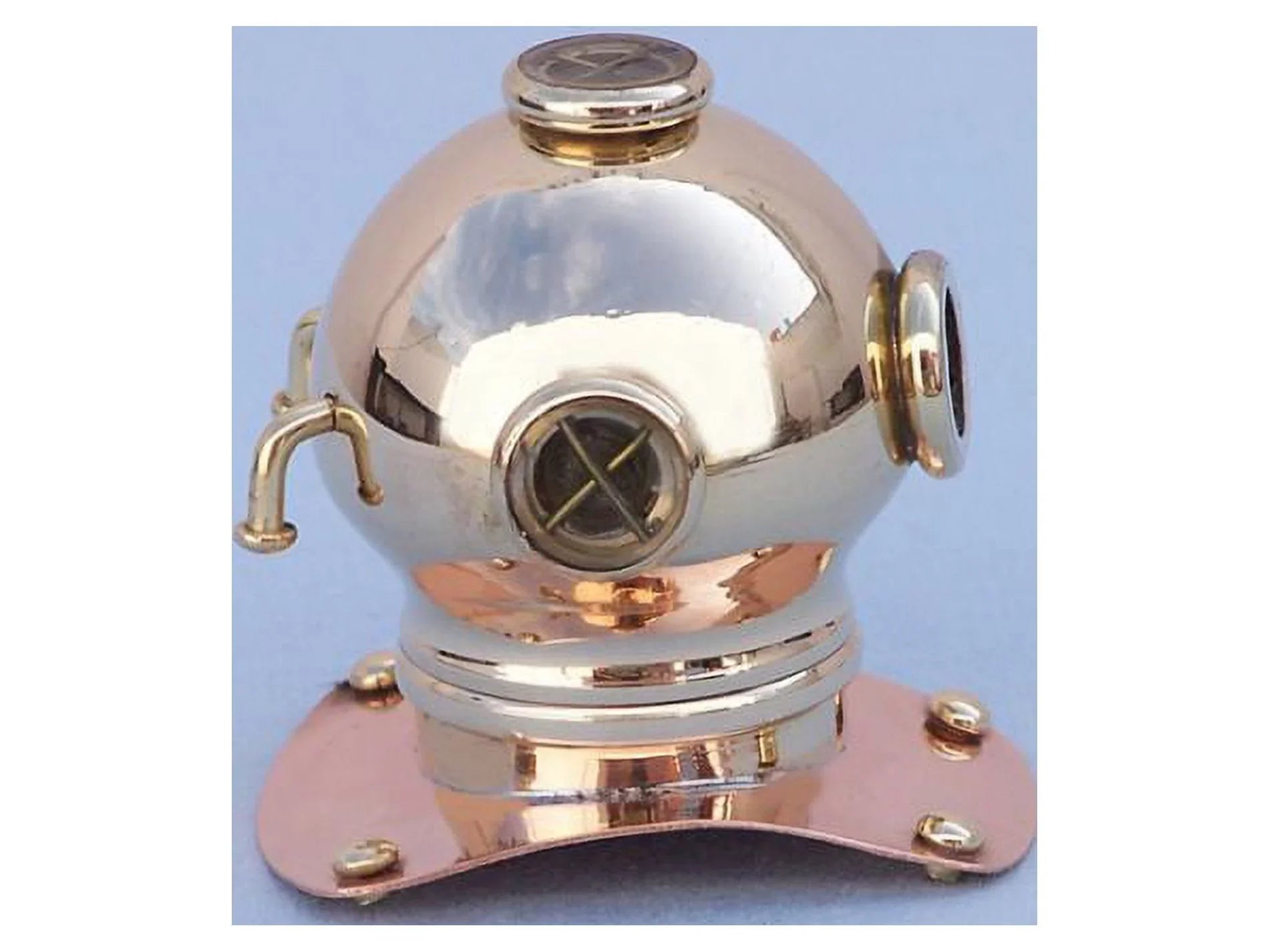 Stylish Handcrafted Model Ships Brass-Copper Diving Helmet Paper Weight 3 in. Decorative Accent