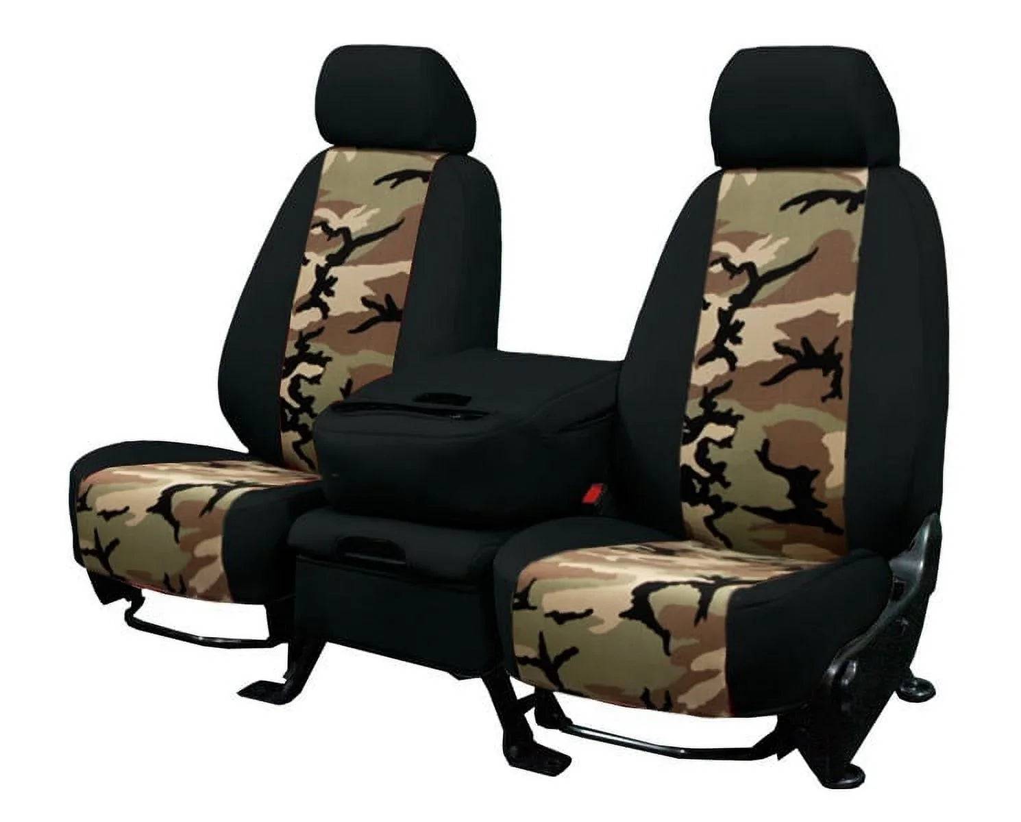 Stylish CalTrend Front Buckets Camo Seat Covers for 1994-1997 Toyota Land Cruiser - TY166-92KS Retro Insert with Black Trim
