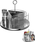 Yukon Glory Lazy Susan for Table BBQ Caddy Spice Organizer & Utensil Holder - Exclusive Design