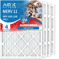 16x24x1 Air Filter MERV 11 Comparable to MPR 1000, MPR 1200 & FPR 7 Electrostatic Pleated Air Conditioner Filter 4 Pack HVAC Premium USA Made 16x24x1 Furnace Filters by AIRX FILTERS WICKED CLEAN AIR. - Exclusive Design