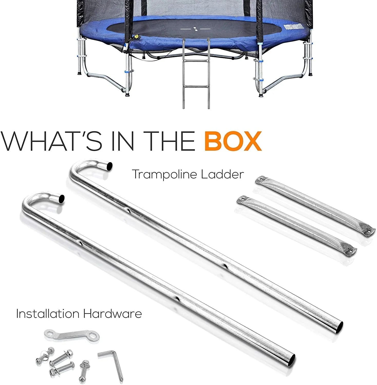 Stylish SereneLife 2 Step Weather Resistant Galvanized Steel Trampoline Access Climbing Ladder - 4.7 inch.