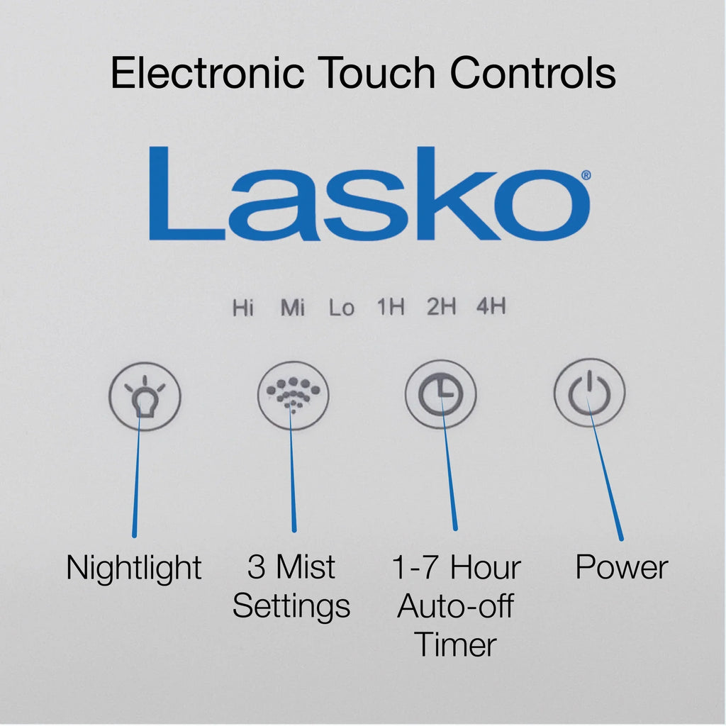 Lasko 0.92 Gallon, 18-Hour Cool Mist Ultrasonic Humidifier with Timer, 370 Sq. ft., UH250 - Exclusive Design