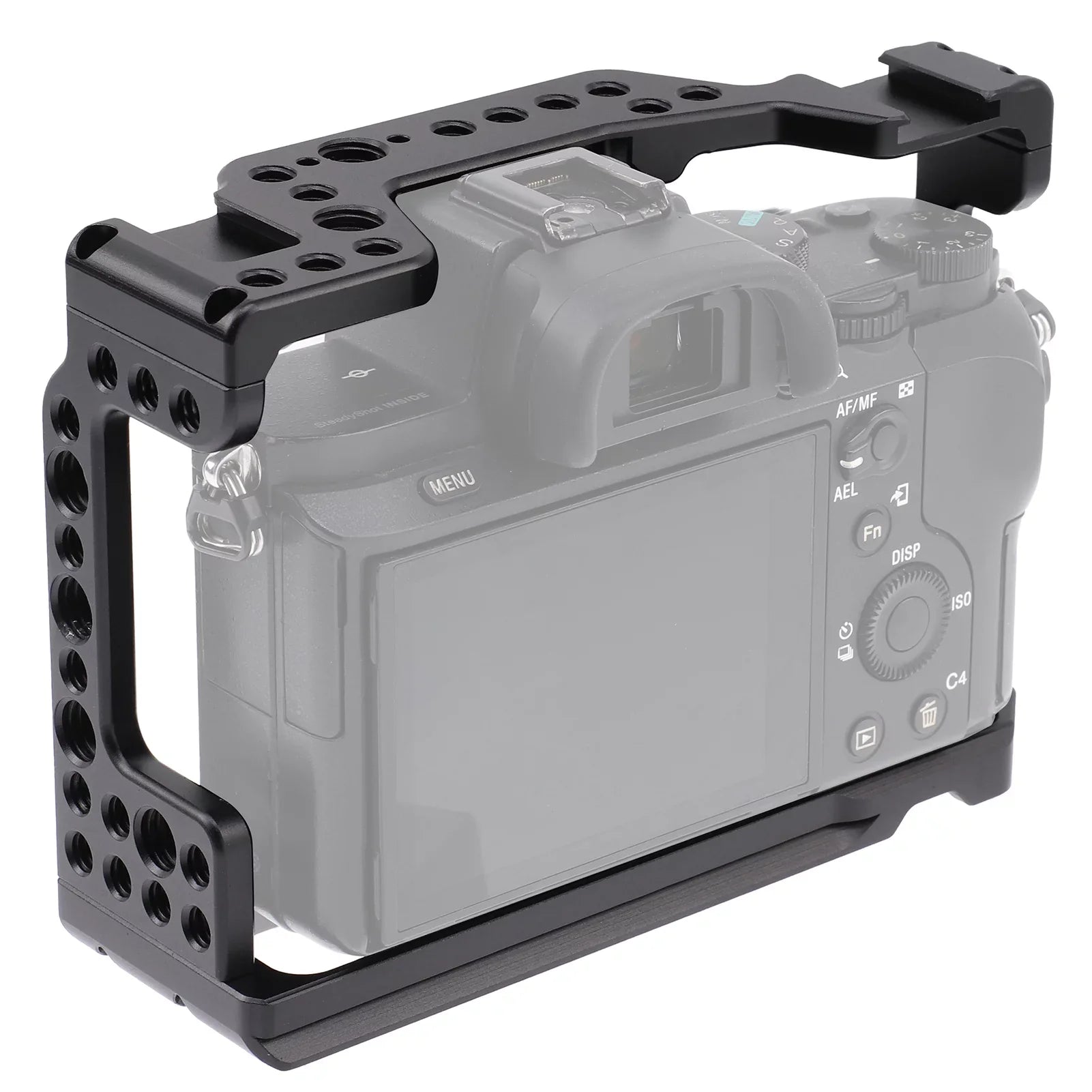 Cage Aluminum Alloy Video Cage Replacement for Sony A7M3 A7R3 A9 Mirrorless with Cold Shoe Mount 14 Inch & 38 Inch Screw Holes
