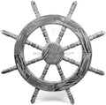 Stylish Nagina International Rustic Antique Beautiful Wall Decor Handcrafted Pine Nautical Ship Wheel | Maritime Exclusive Wall Decor (36 Inches, Junky Black)
