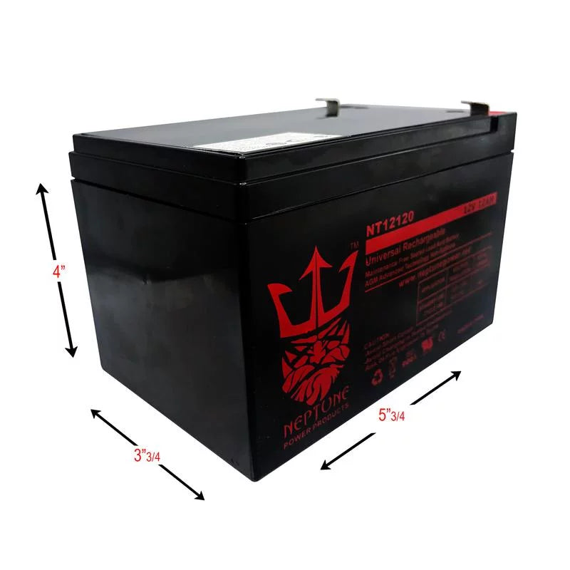 EVO 1000 12V 12Ah Replacement Electric Scooter Battery by Neptune - 3 pack