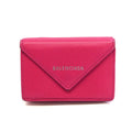 Stylish Pre-Owned Balenciaga Papier Mini Wallet 391446 Women's Leather Wallet (tri-fold) Pink (Good)