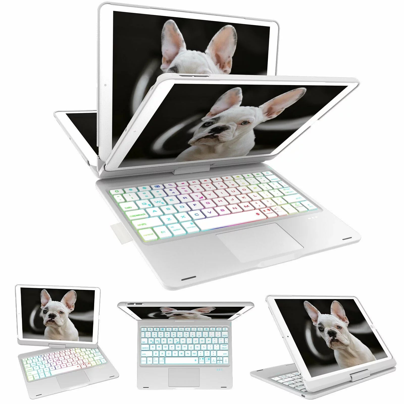 Dingrich Keyboard Case with Trackpad for 10.2-inch iPad 9th Generation (2021), iPad 8th Generation (2020), 7th Gen, iPad Air 3, iPad Pro 10.5, Protective Slim Cover with Pencil Holder