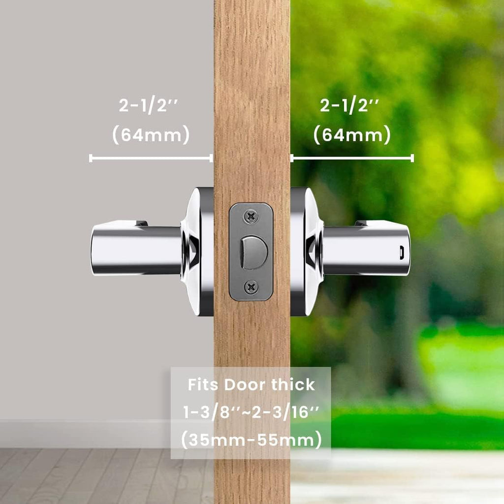 Stylish Smart Door Handle by GOURE, Fingerprint Door Lock with Keypads Password, Tuya App and Backup Keys, Easy to Install Ideally Suited for Office, Airbnb, Home [2024 New Upgrade]