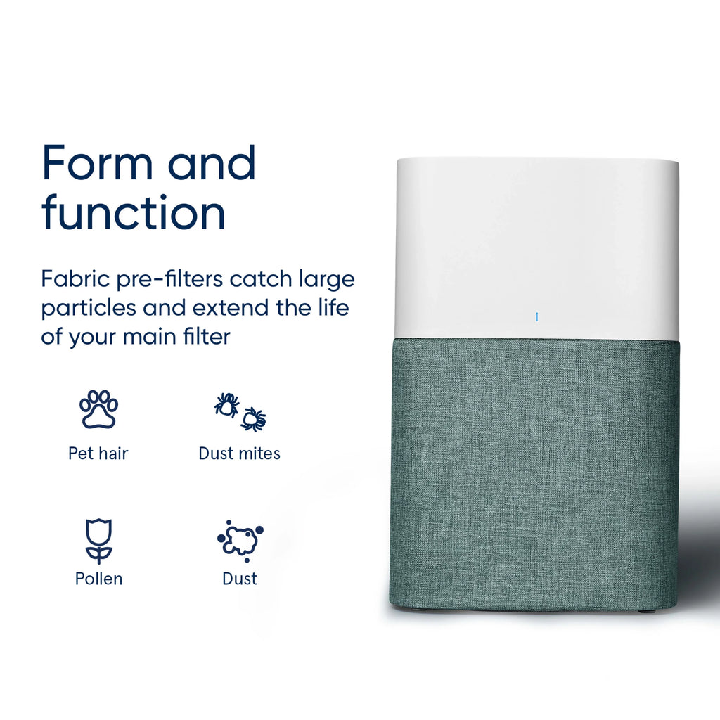 Blueair Blue Pure 211+ Auto Aurora Light Pre-filter, Washable Pre-filter Fabric Traps Pollen, Pet Hair & Dust, Green