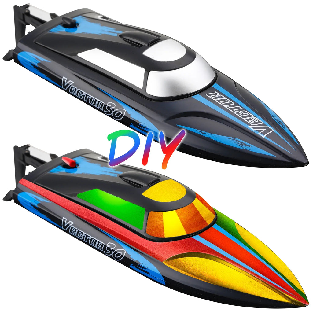 Remote Control Boat for Pools & Lakes, Campmoy Udi001 Venom Fast RC Boat for Kids & Adults, Self Righting Remote Controlled Boat W/Extra Battery (Dark Blue) - Exclusive Design