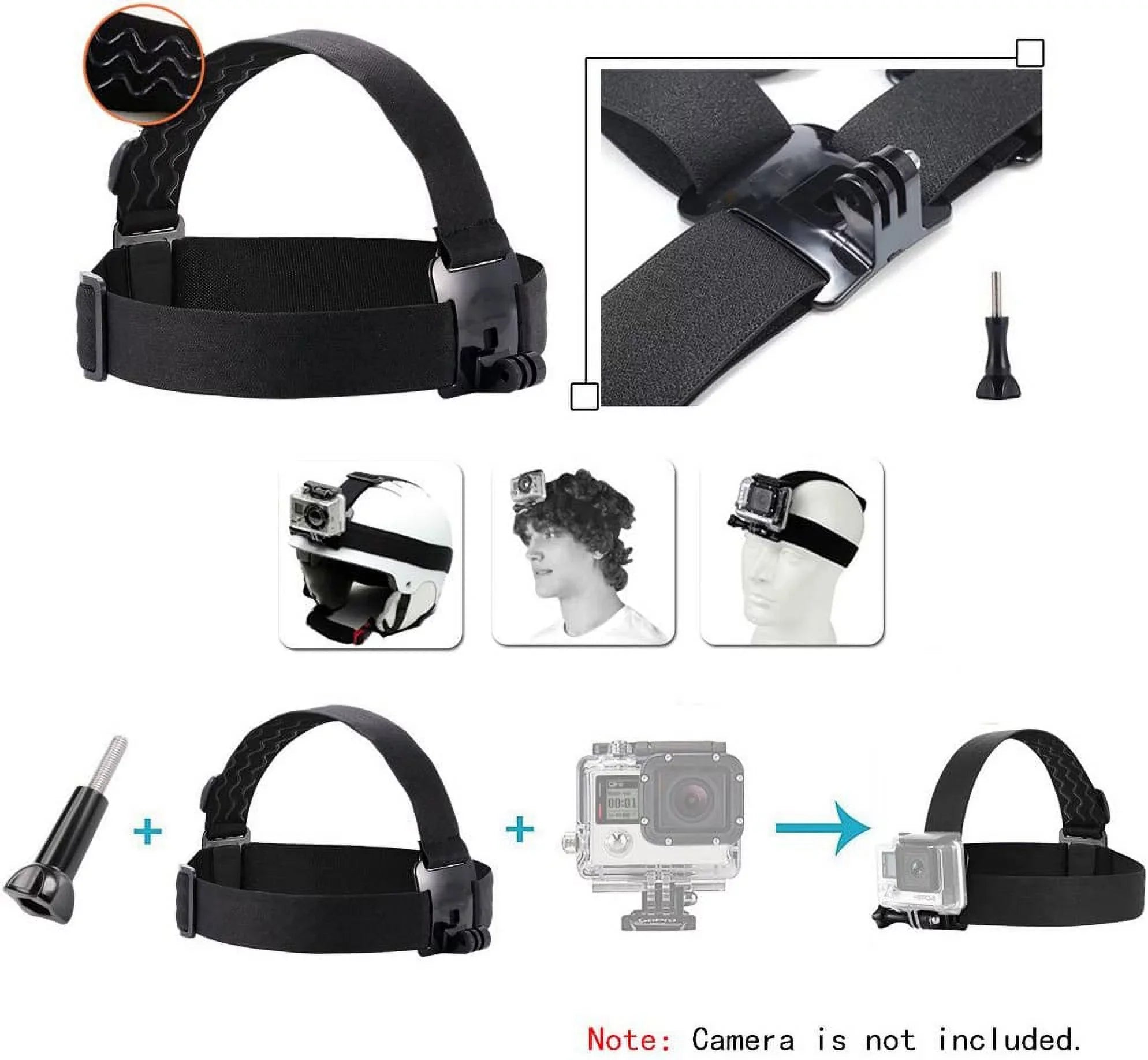 Action Camera Head Mount Strap Wearing Head Belt Compatible with Gopro Hero 11 10 9 8 7 6 5/AKASO/Dragon - Exclusive Design