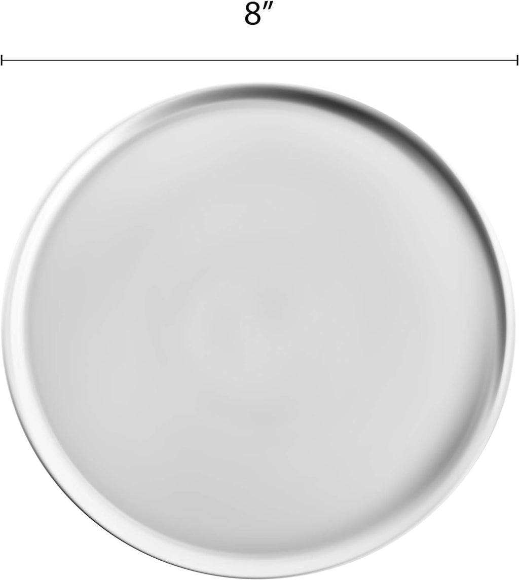 Stylish TrueCraftware- Set of 6 Aluminum 8â Pizza Tray Pan Coupe Style - Bakeware Round Pizza Pan Pizza Tray Baking Tray Round Baking Tray for Home Kitchen Pizzeria & Restaurants