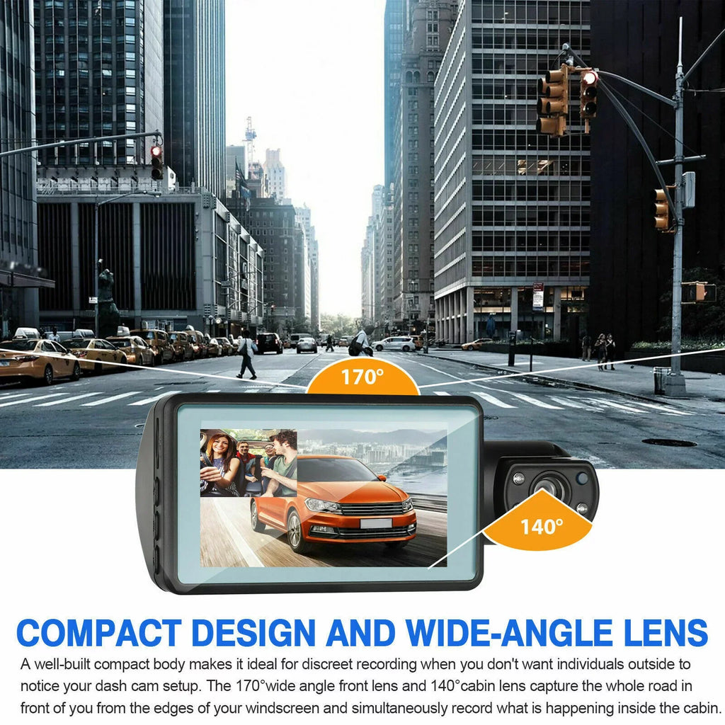 Dash Cam Front and Inside for Car, Dual Dash Cam W/32GB TF Card, HD 1080P Car Camera Dual Lens, Wide Angel DVR Car Parking Driving Recorder Night Vision Loop Recording G-Sensor - Exclusive Design