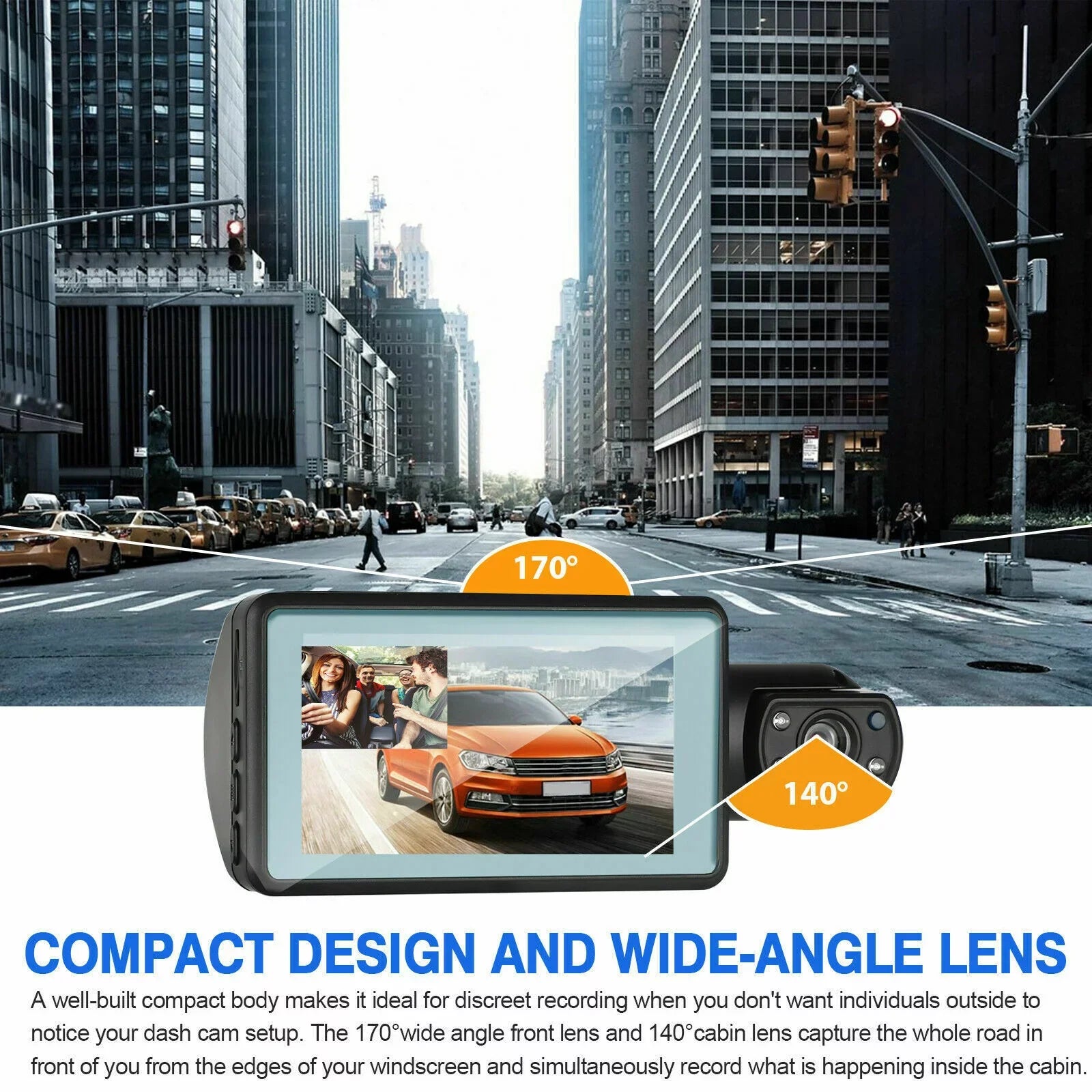 Dash Cam Front and Inside for Car, Dual Dash Cam W/32GB TF Card, HD 1080P Car Camera Dual Lens, Wide Angel DVR Car Parking Driving Recorder Night Vision Loop Recording G-Sensor - Exclusive Design