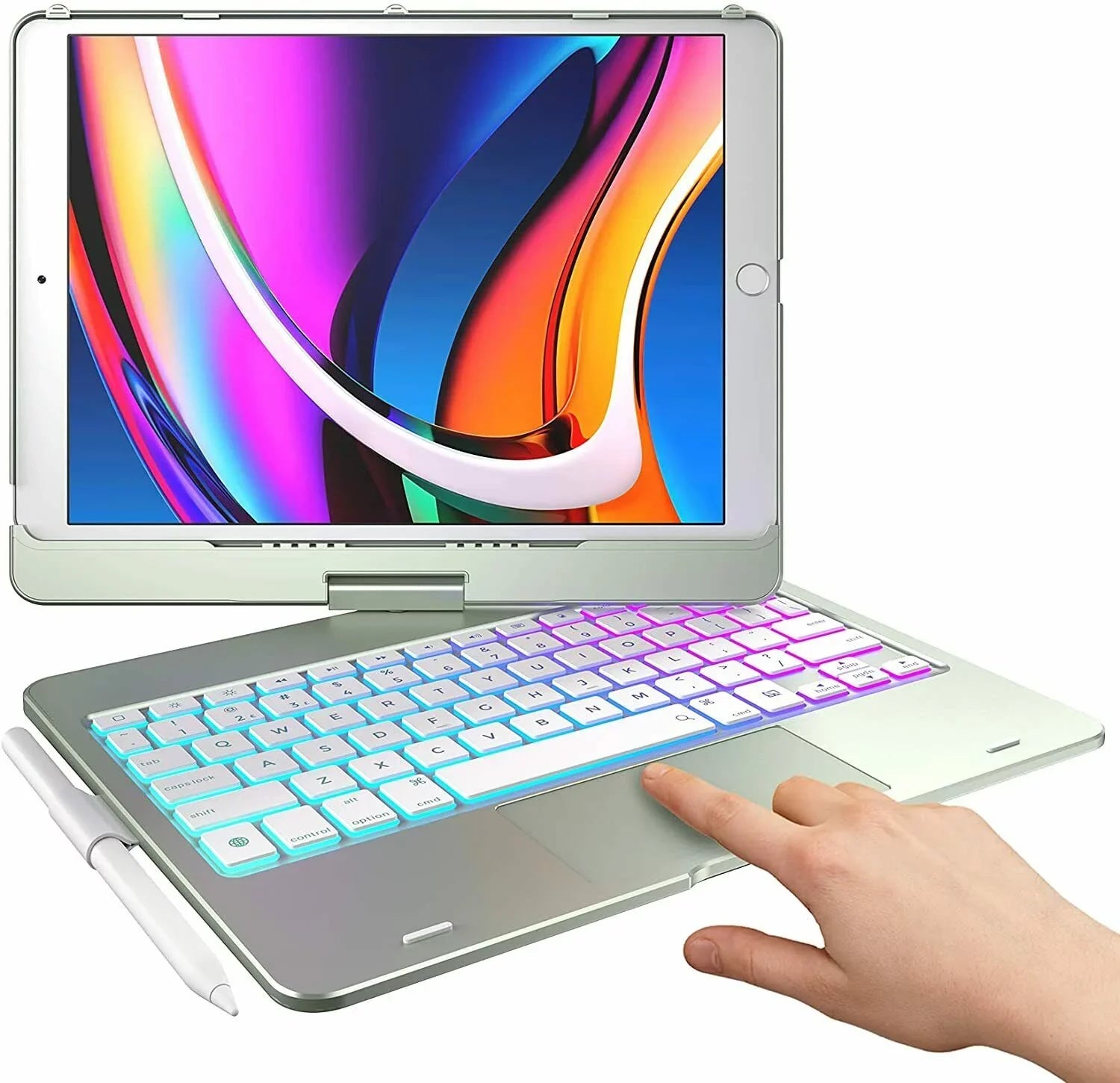 Dingrich Keyboard Case with Trackpad for 10.2-inch iPad 9th Generation (2021), iPad 8th Generation (2020), 7th Gen, iPad Air 3, iPad Pro 10.5, Protective Slim Cover with Pencil Holder