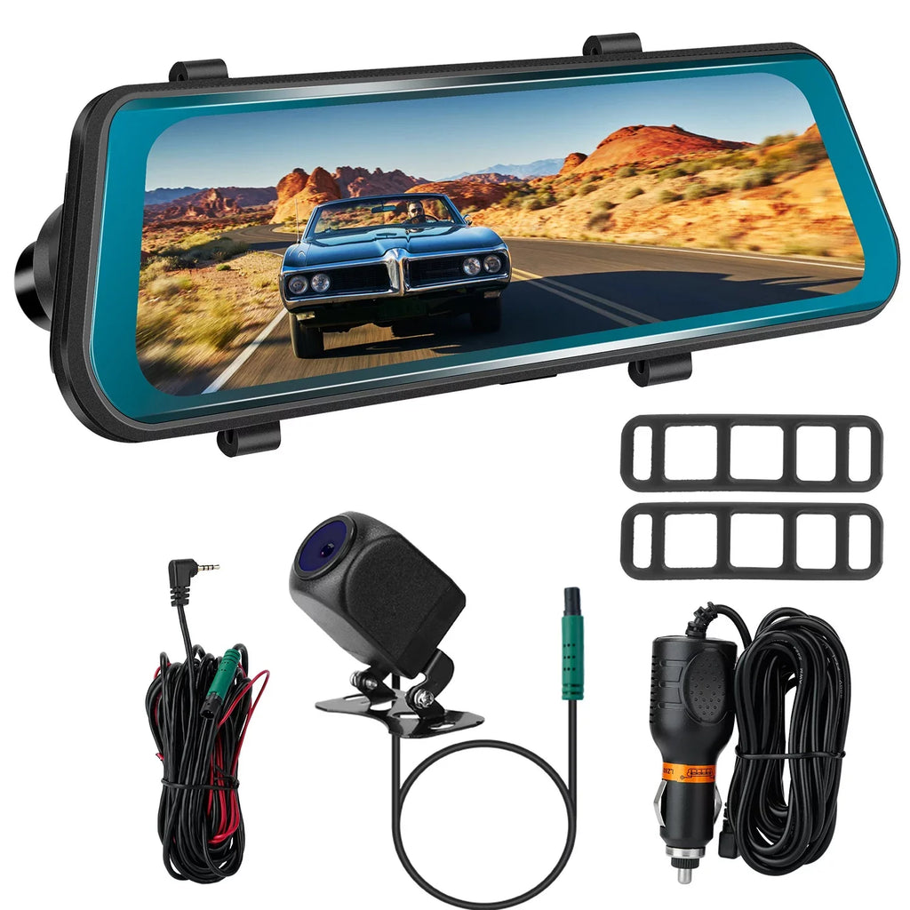 iNova FHD 1080P Car DVR Dash Camera 9.66In Vehicle Driving Recorder with G Sensor Parking Monitoring Seamless Recording - Exclusive Design