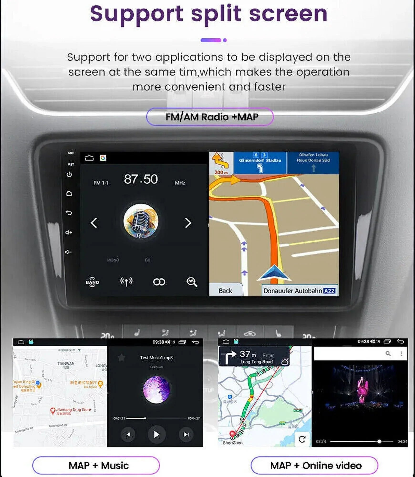 Stylish 9inch 1280*720 IPS Fit Toyota Tacoma 2005-2015 Android Octa 4+32GB Car Radio Stereo DSP Carplay GPS NAVI AM FM Weather