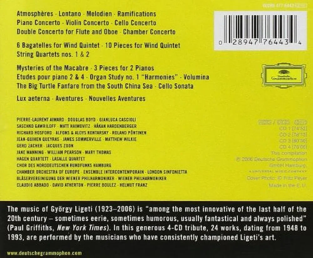 Ligeti / Eico / Boulez - Clear or Cloudy: Comp Recordings Deutsche Grammophon - Classical - CD - Exclusive Design