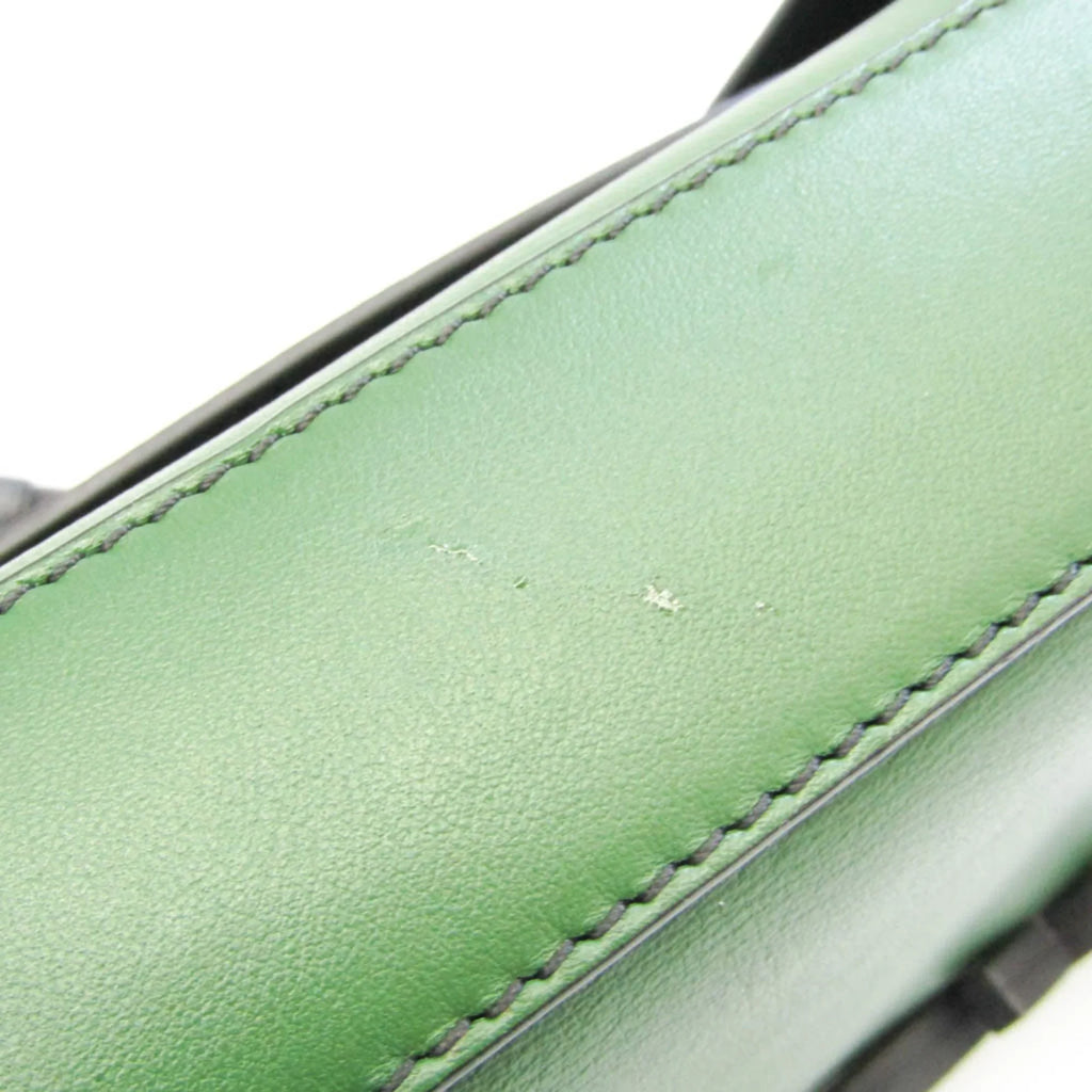 Pre-Owned Emilio Pucci Logo Mark 61BC15 Women,Men Leather Shoulder Bag Black,Green,White (Good)