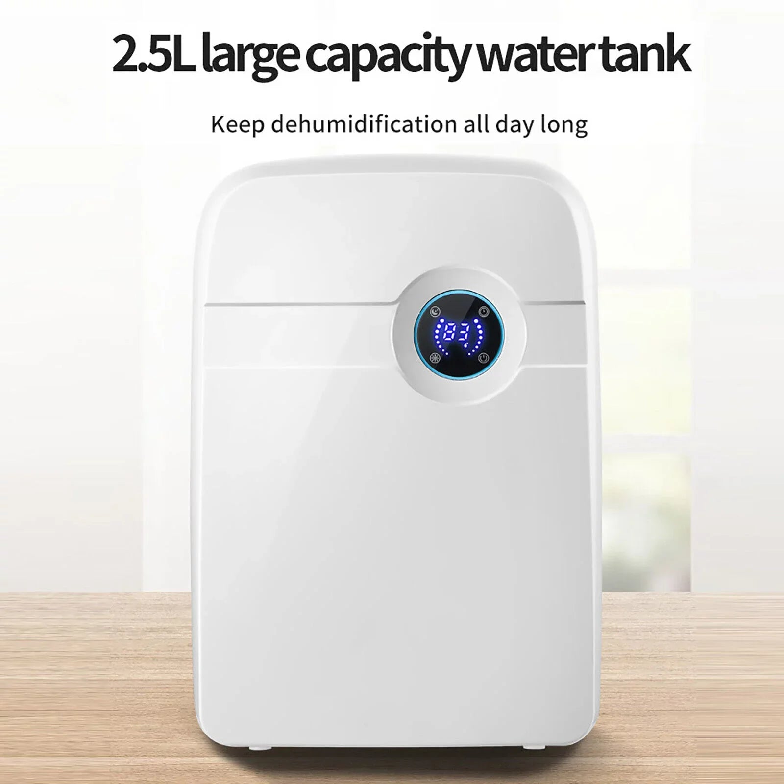 Stylish ZhdnBhnos Portable MIni Compact Dehumidifier Moisture Dryer w/ Drain Hose 2.5L Water Tank for Bedroom Caravan RV Garage