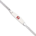 Primal Silver Sterling Silver Rhodium-plated Medical ID Curb Link Bracelet - Exclusive Design