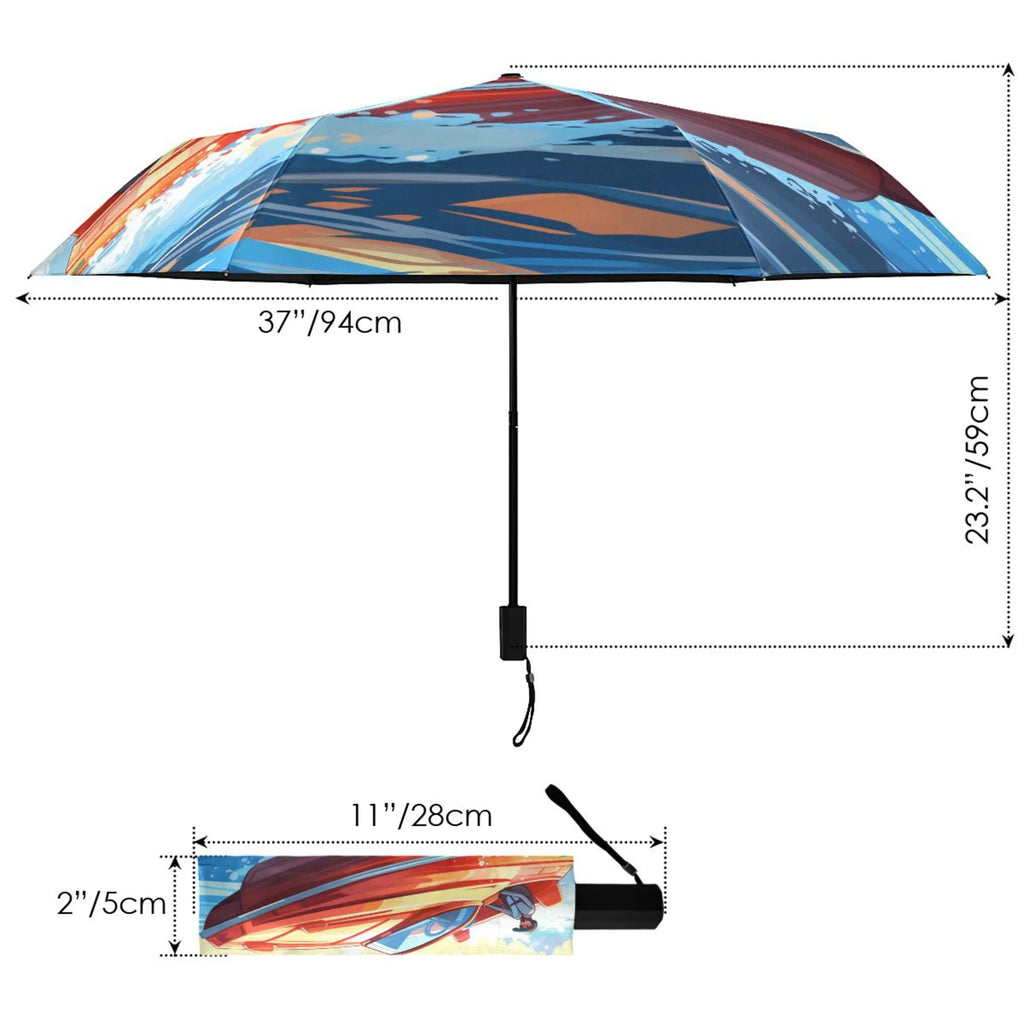 Boating Compact Folding Umbrella for Rain Windproof Travel Umbrella UPF 50+ Lightweight Packable Arc Size
