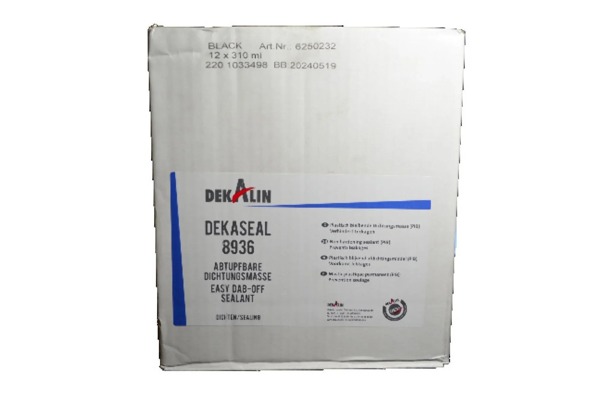 Stylish DEKALIN Dekaseal 8936 2 Pack 310ml Cartridge Plastic-Elastic Black Sealant / Adhesive