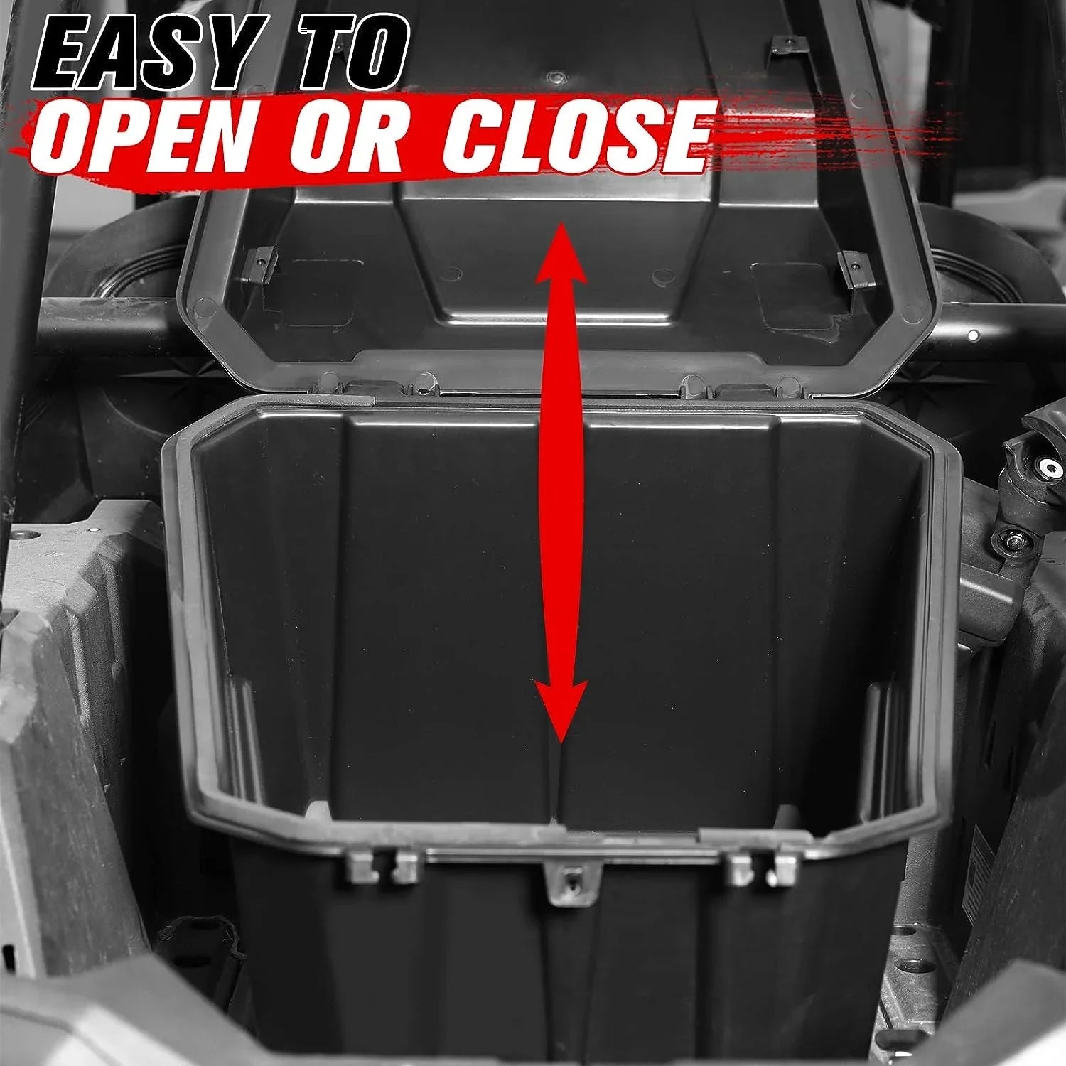 A & UTV PRO Rear Storage Cargo Box with Rubber Latch for Polaris RZR - Exclusive Design