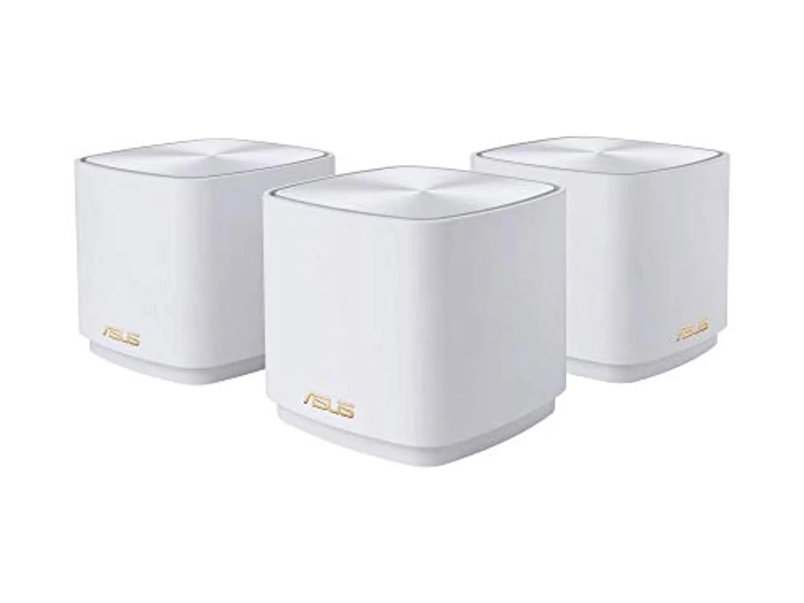 Stylish ZenWiFi AX1800 Dual-Band Mesh WiFi 6 System (XD4) - 3 Pack White, coverage up to 4,800 sq.ft & 25+ devices, 1800Mbps, AiMesh, Lifetime Free Internet Security, Parental Control, Easy Setup