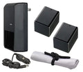 Stylish Canon VIXIA HF R800 High Capacity Intelligent Batteries (2 Units) + AC/DC Travel Charger + Microfiber Cleaning Cloth.