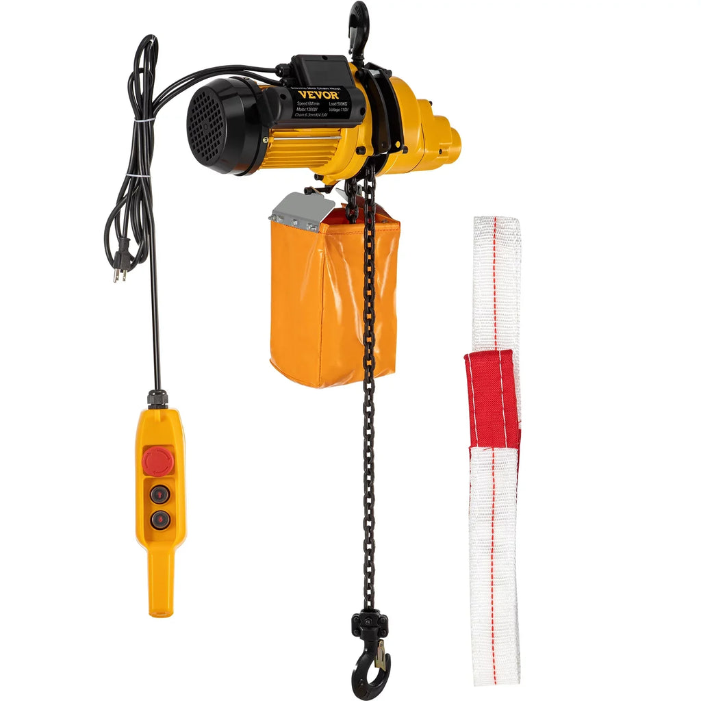 VEVOR Lift Electric Hoist, 1100 lbs Electric Winch w/ 10ft Wired Remote Control, 110V Overhead Crane Garage Ceiling Pulley Winch of 14.8ft Lift Height, Used In Factories, Warehouses, Construction - Exclusive Design