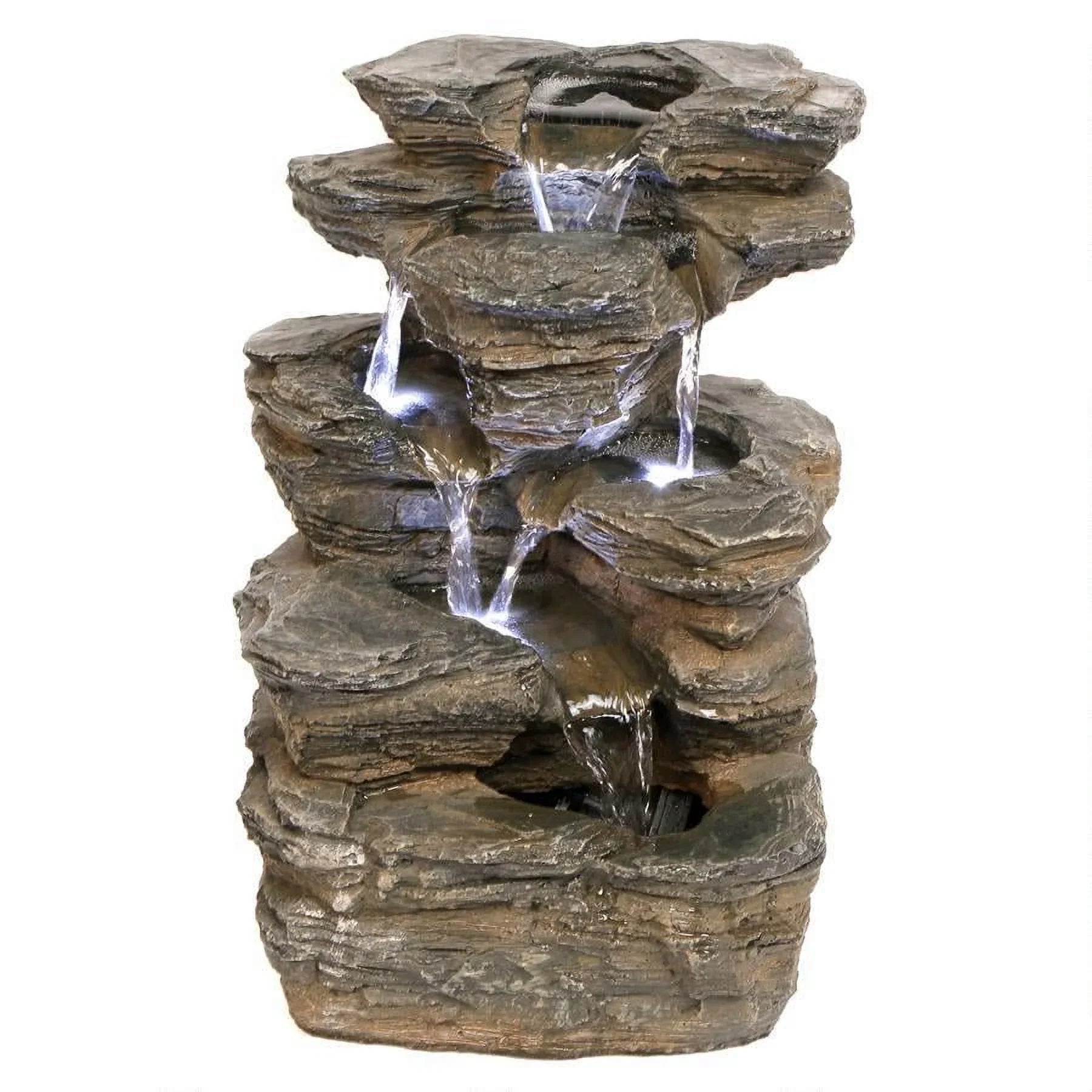 Stylish Devil'S Thumb Falls Illuminated Garden Fountain