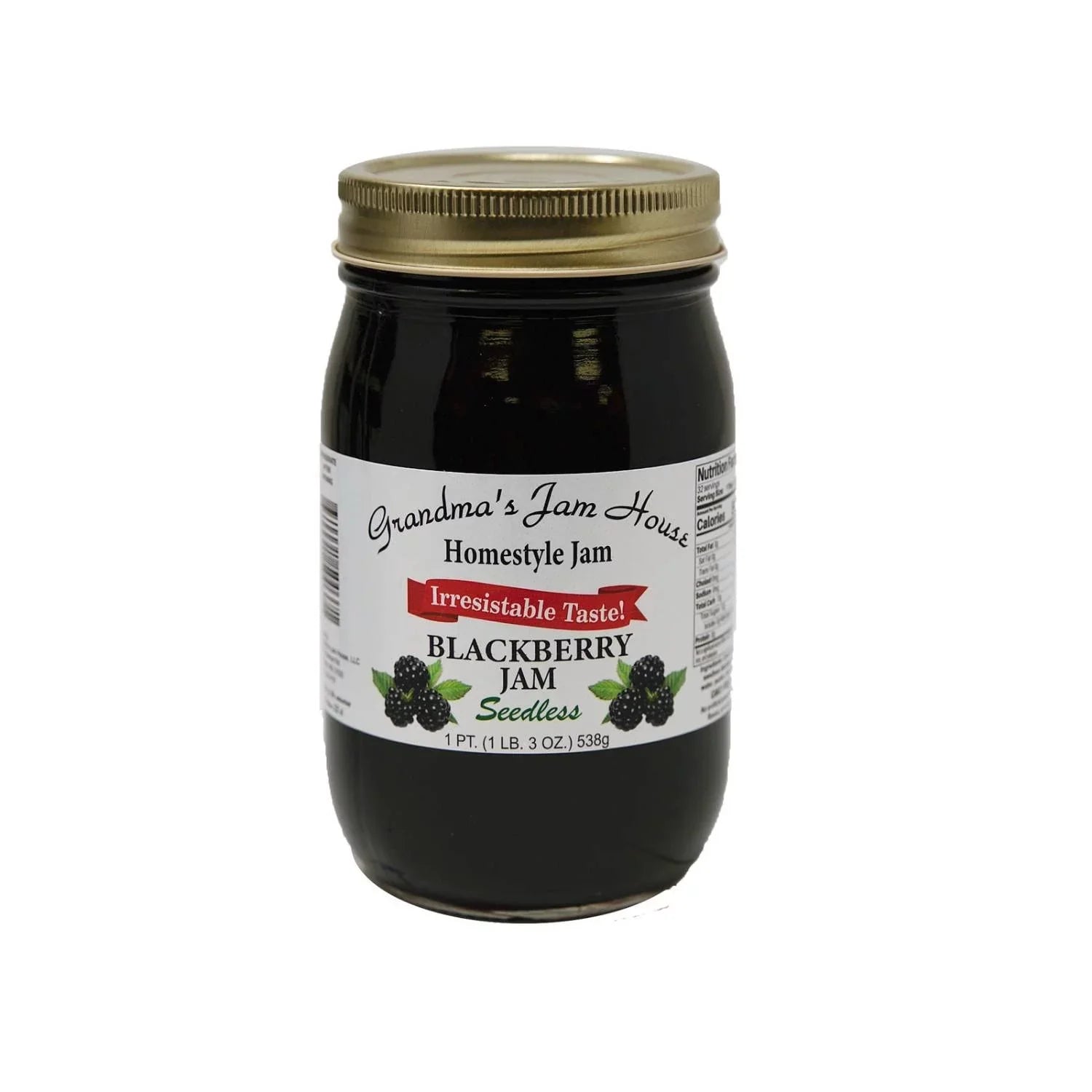 Homestyle Seedless Blackberry Jam - One Pint -