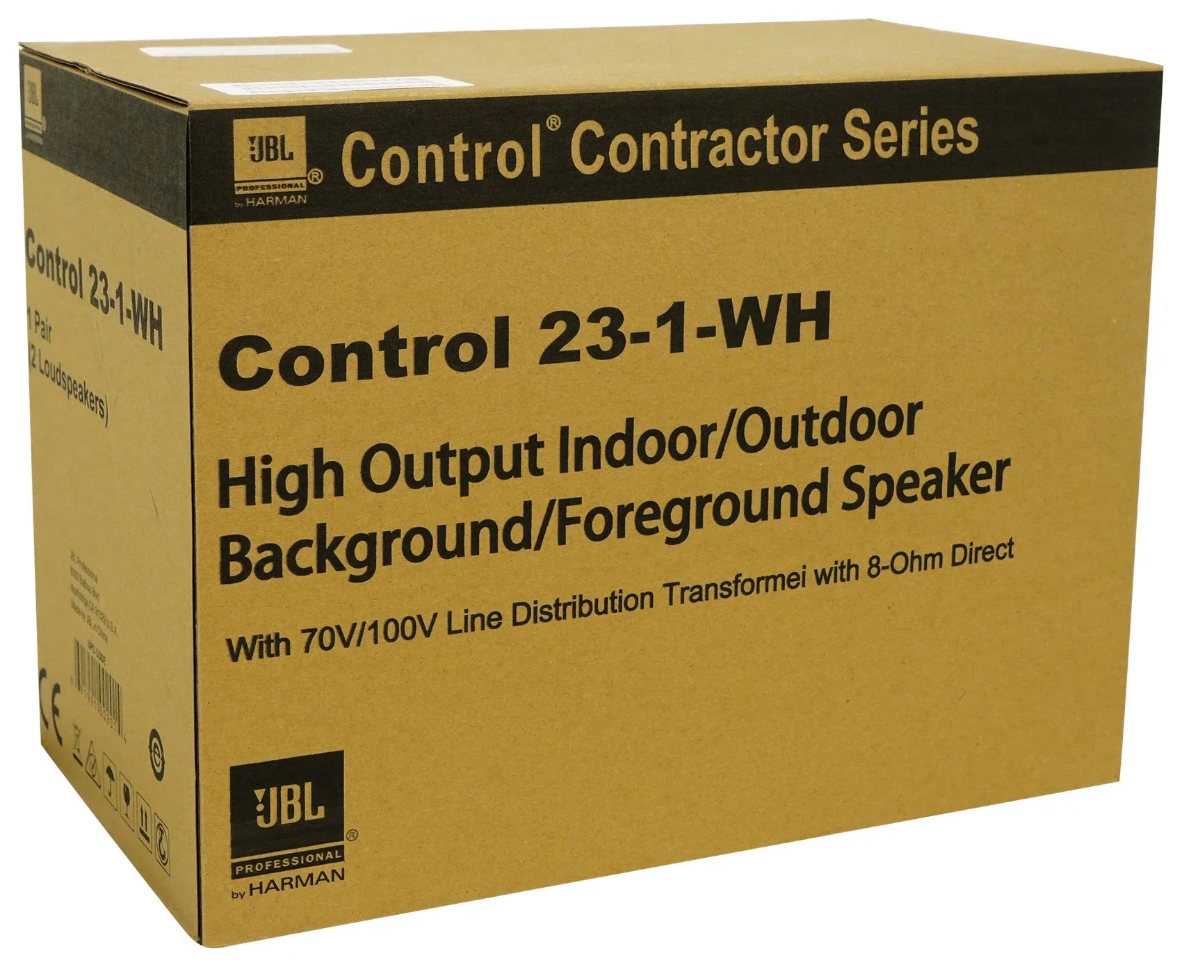 Stylish (8) JBL Control 23-1 White 3" Indoor/Outdoor 70v Commercial Wall Speakers + Amp