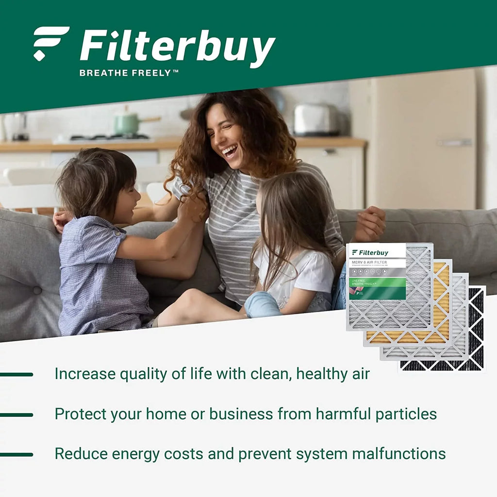 Filterbuy 15x28x1 MERV 13 Pleated HVAC AC Furnace Air Filters (5-Pack) - Exclusive Design
