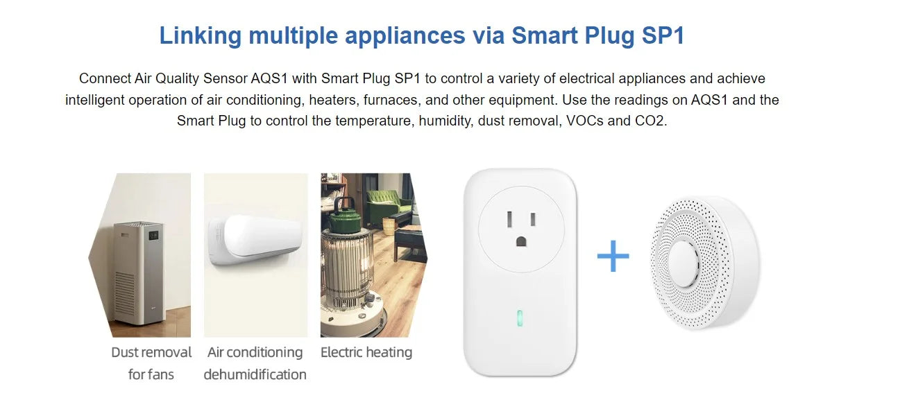 UbiBot AQS1 9-in-1 Air Quality Monitor - PM1/2.5/10, TVOC, CO2/CO2e, Temperature & Humidity, Multiple Alerts, WiFi/RS485/LAN Connectivity