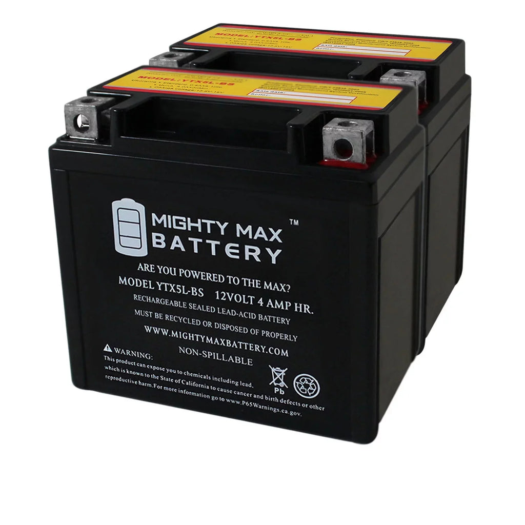 YTX5L-BS Battery Replacement for Kymco Super 9 - 50 2000 - 2 Pack - Exclusive Design