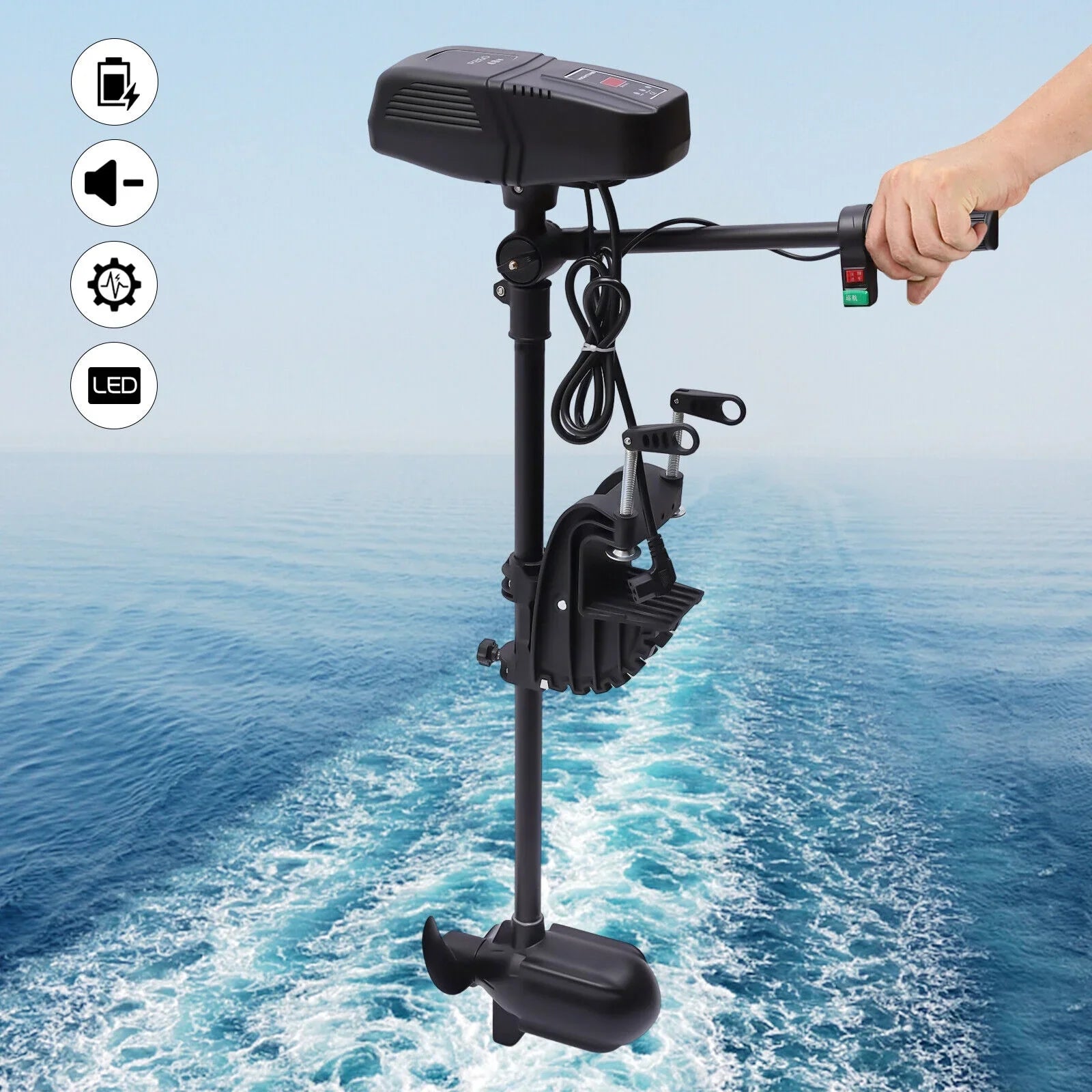 260lbs 48V Heavy Duty Electric Outboard Motor Fishing Boat Engine Trolling Motor - Exclusive Design