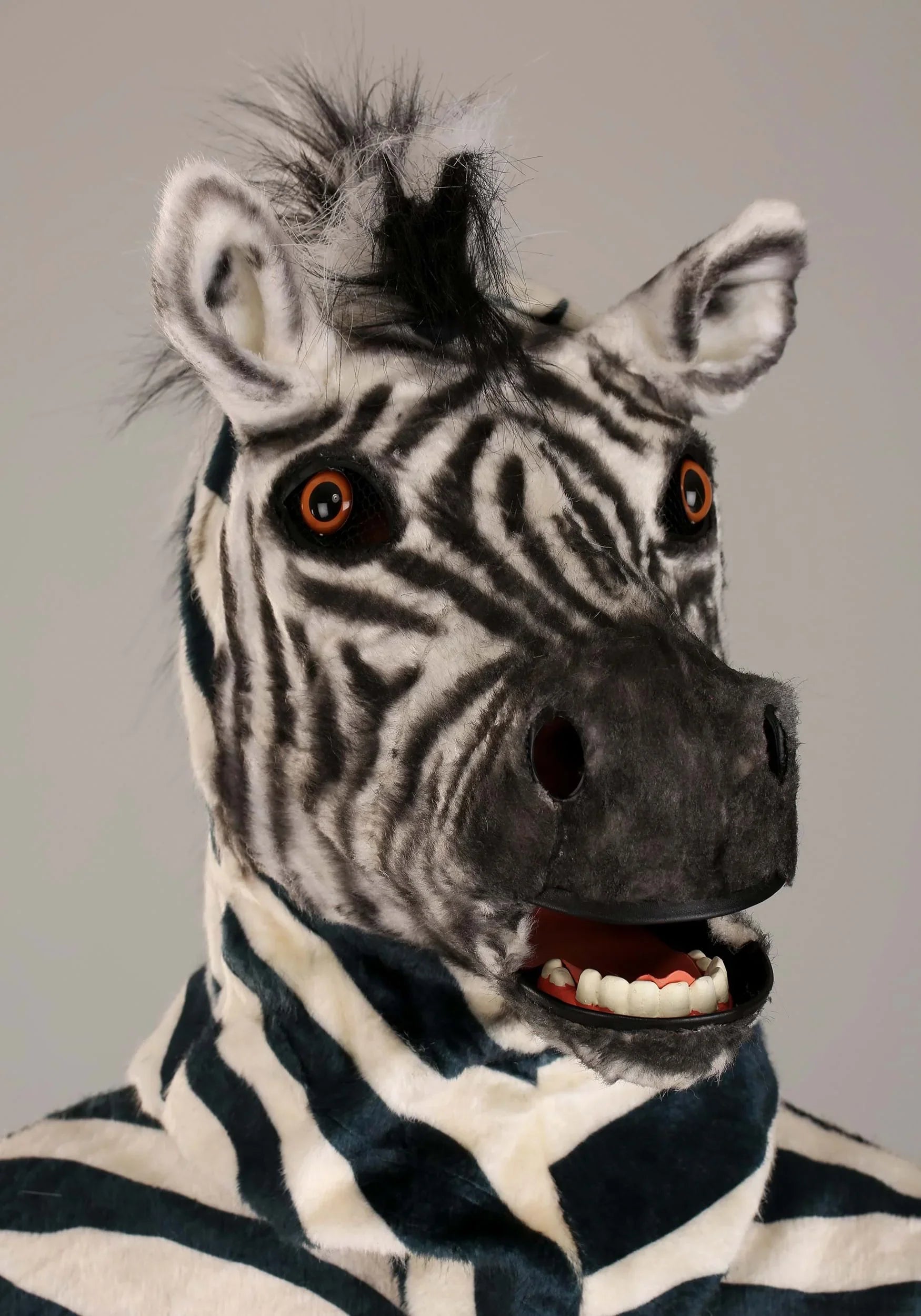 Adult Zebra Suit with Mouth Mover Mask - Exclusive Design