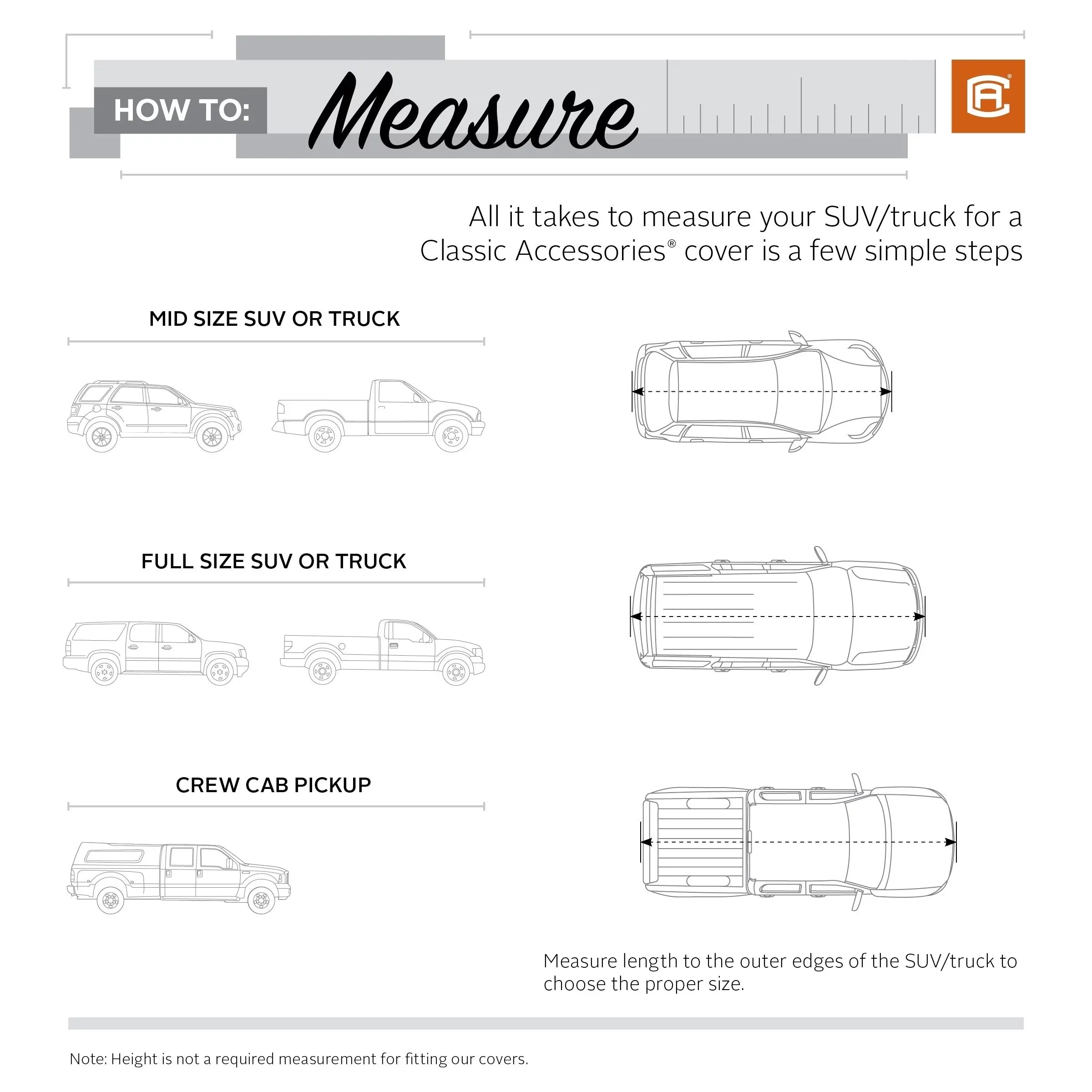 Stylish Classic Accessories OverDrive PolyPROâ¢ 3 Heavy-Duty Car Cover - Compact SUV or Truck Cover, Up to 187"L, Charcoal