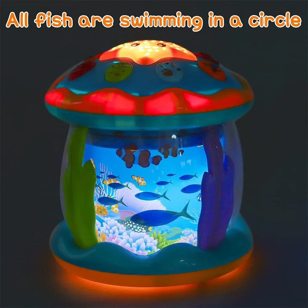 Baby Toys 6 to 12 Months - Musical Learning Infant Toys Ocean Rotating Star Light Projector - Crawling Toys for Baby 6+ Month Years Old Gift - Exclusive Design