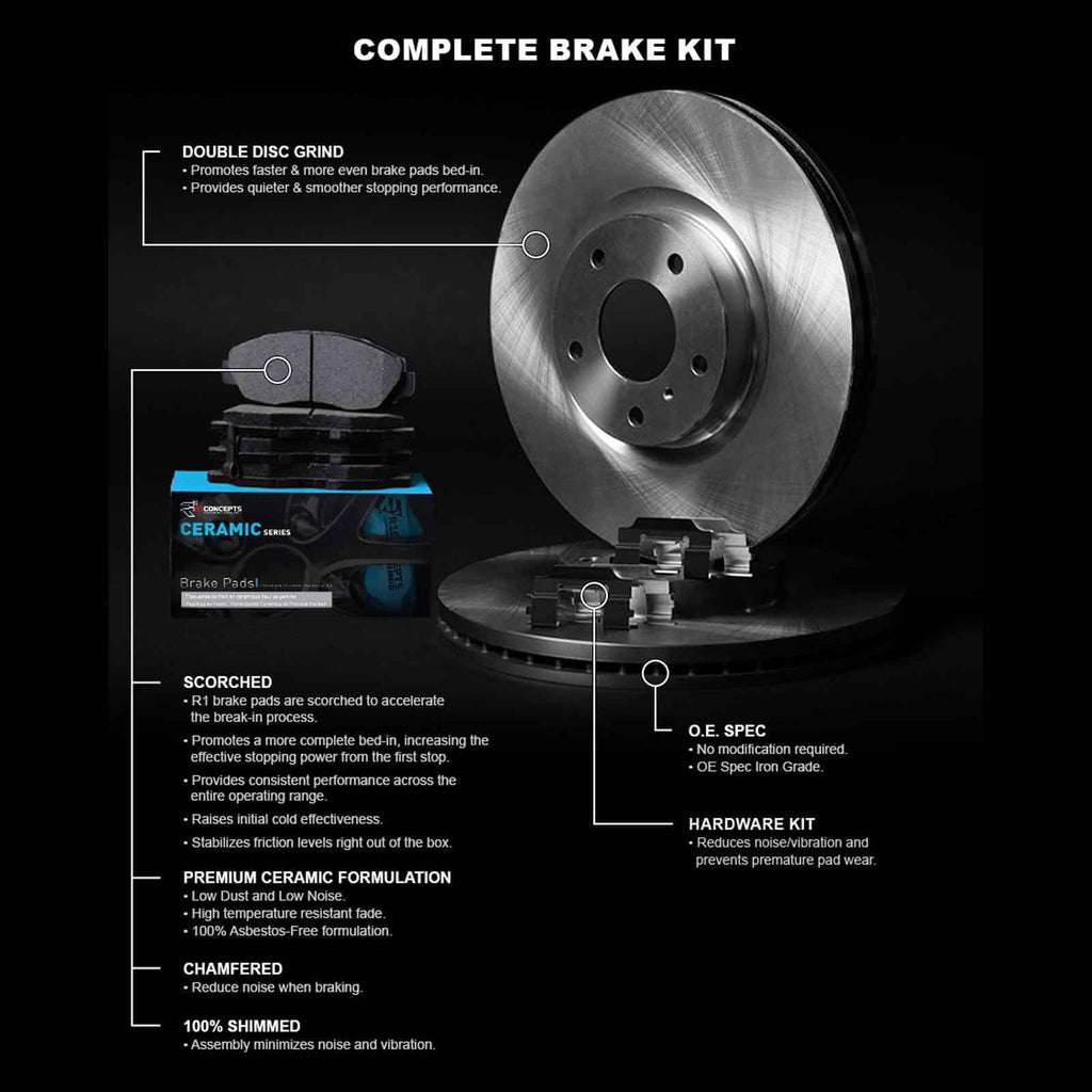 R1 Concepts Wfwh1 42049 R1 Concepts E Line Series Brake Rotor With Ceramic Fits select: 2014-2022 JEEP CHEROKEE, 2015-2017 CHRYSLER 200