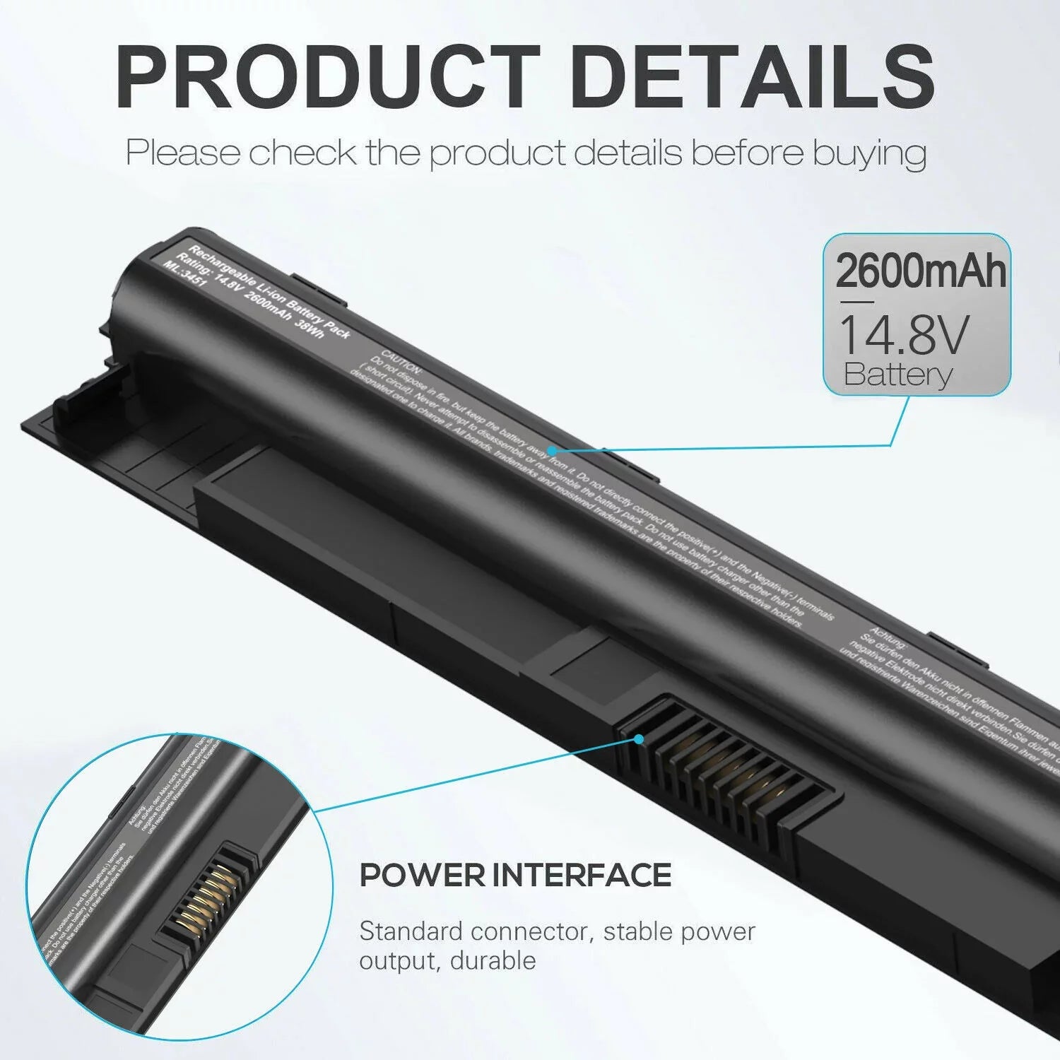 M5Y1K Laptop Battery For Inspiron 3567 3551 5555 5558 5559 5758 5755 USPS