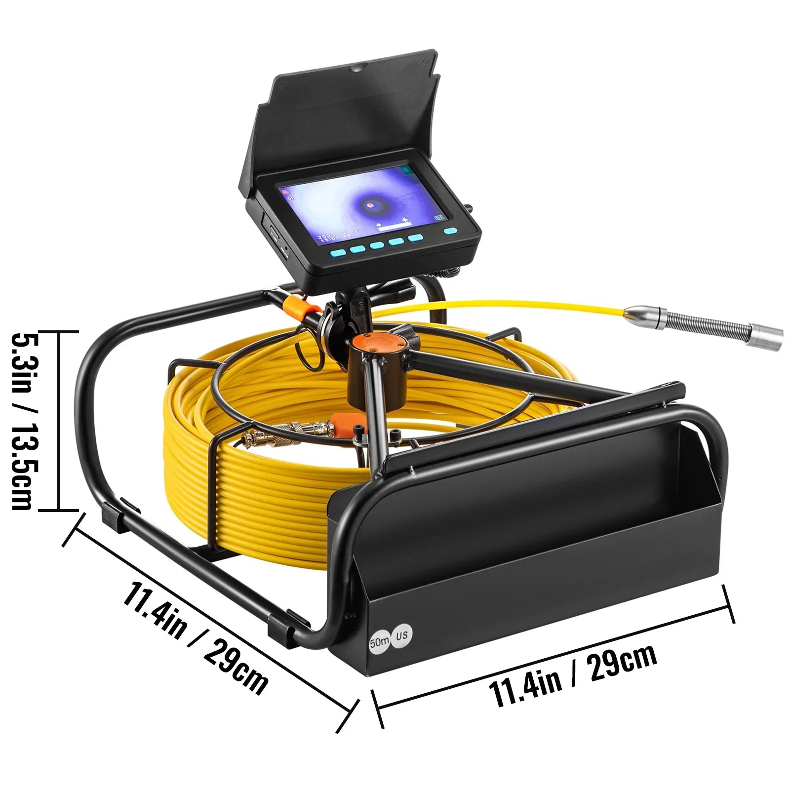 SKYSHALO Sewer Camera 164FT Cable Pipeline Inspection Camera 4.3 Inch TFT LCD Monitor Pipe Camera Screen Waterproof IP68 Duct Inspection Camera with 6PCS LEDs 8500MAH Lithium Battery, DVR Function - Exclusive Design