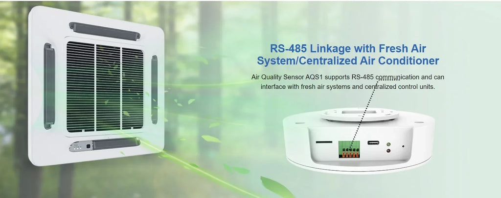 UbiBot AQS1 9-in-1 Air Quality Monitor - PM1/2.5/10, TVOC, CO2/CO2e, Temperature & Humidity, Multiple Alerts, WiFi/RS485/LAN Connectivity