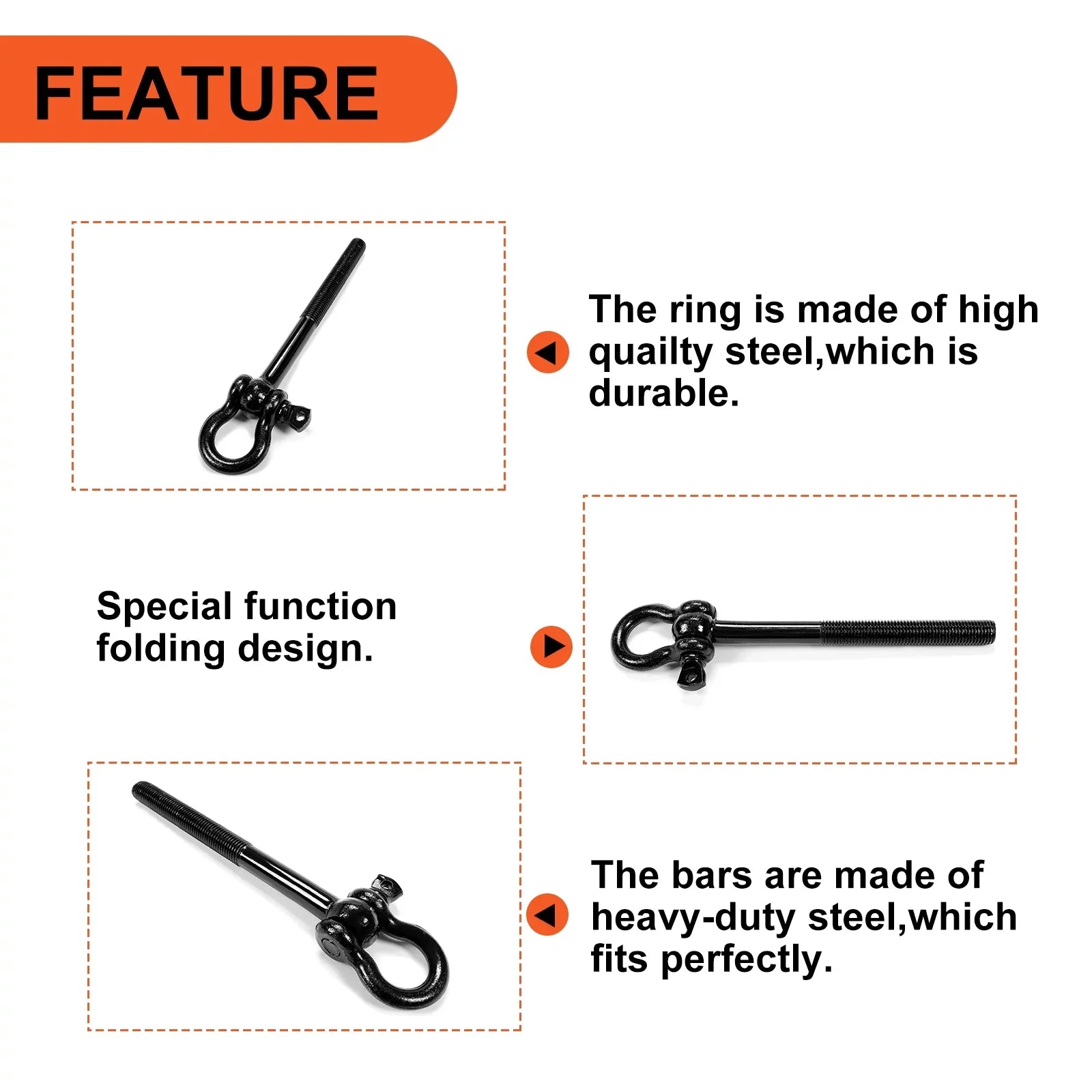 Kojem Steel Tow Hook Trailer Hitch Front Or Rear Trunk Hook for 2014-2023 Chevy Corvette C7 C8 GS Z06 ZR1 Replaces 15234068 Black