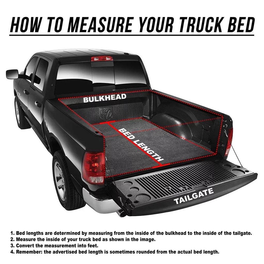Auto Drive Soft Roll up Truck Bed Tonneau Cover Fits 94-10 Dodge Ram 1500 2500 3500 / 11-18 Ram 1500 2500 3500 8Ft Bed - Exclusive Design