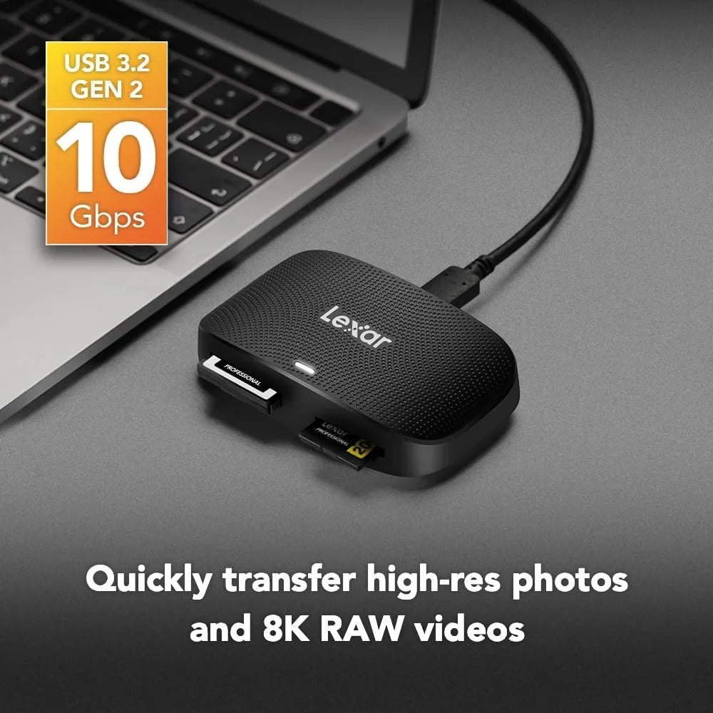 Lexar LCXEXSL128G-RNENG CFexpress Type B SILVER Series 128GB Memory Card Bundle with Professional 1667x 128GB SDXC Memory Card and LRW 520 CFexpress Type B/SD USB 3.2 Gen 2 Card Reader