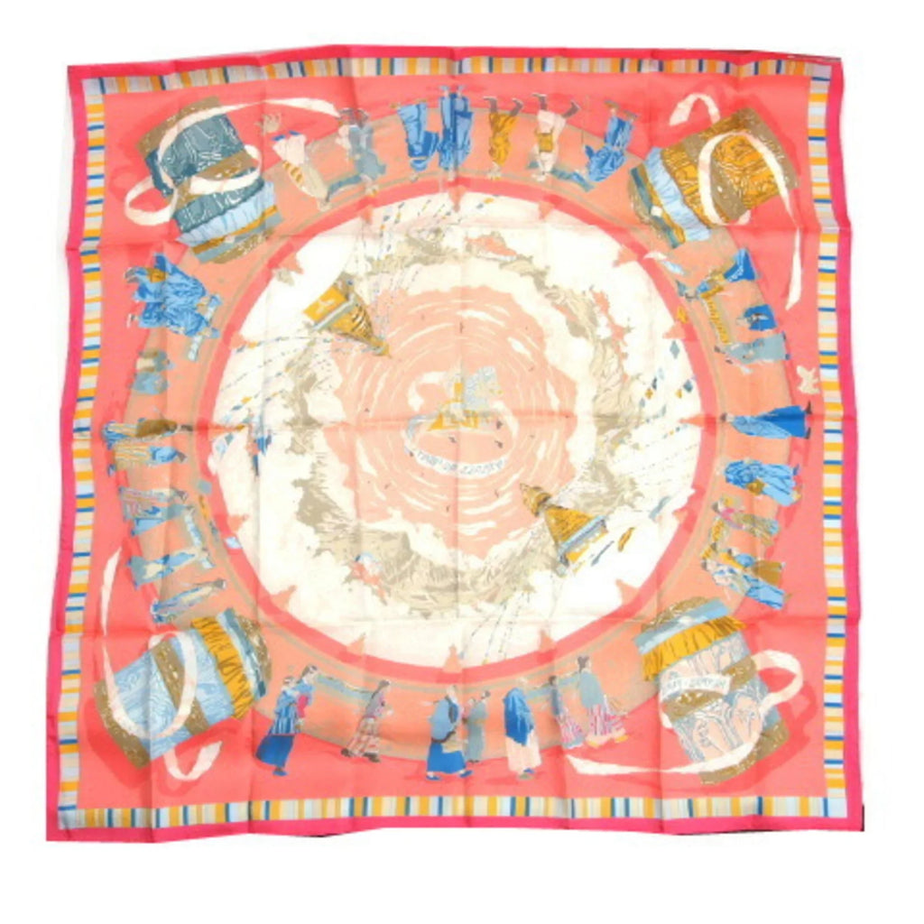 Stylish Pre-Owned Hermes Carre 90 PRIERES AU VENT Prayer in the Wind Scarf (Like New)