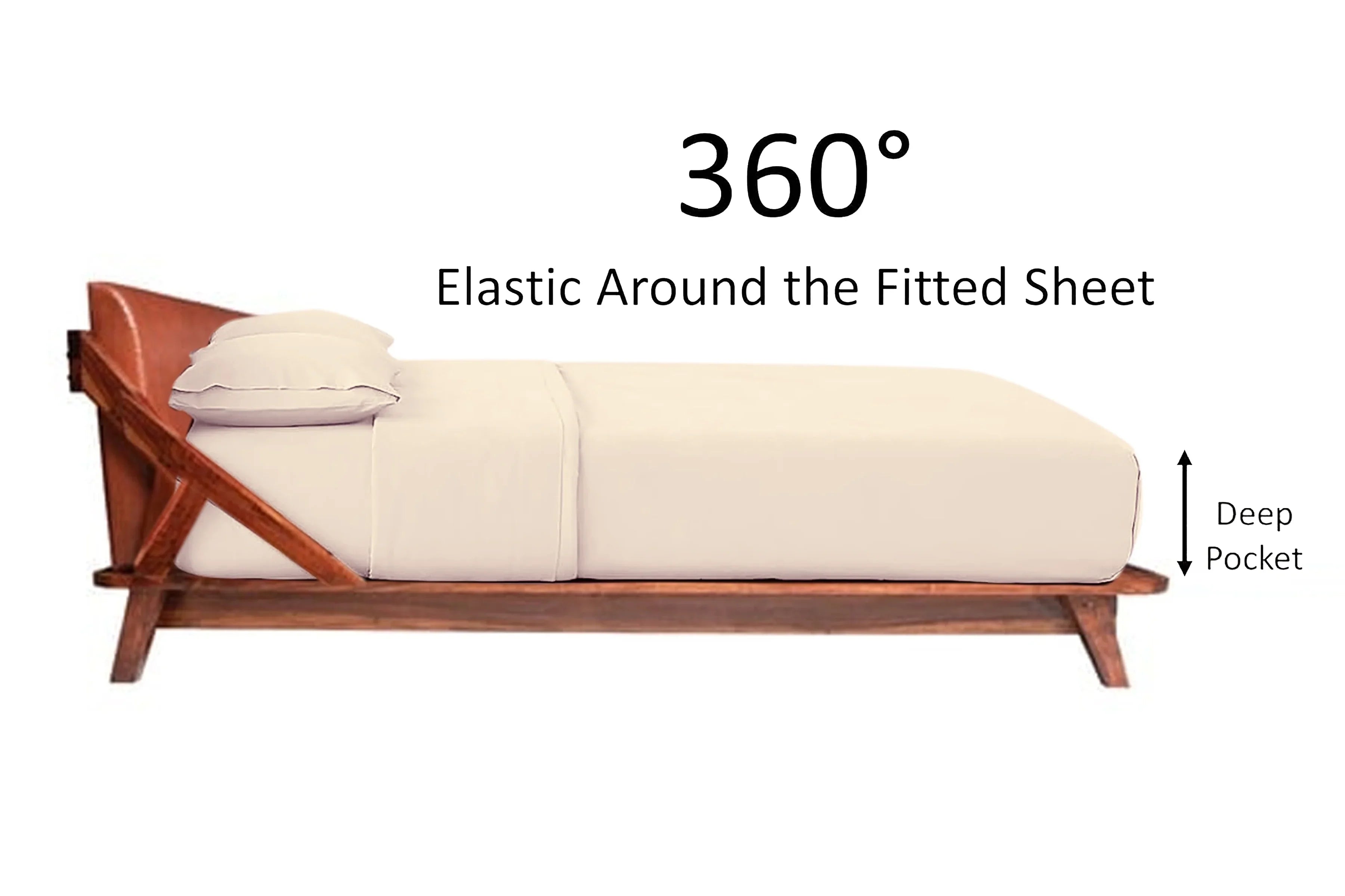 Hotel Brand 1000 Thread Count 6-Piece Extra Deep Pocket Super Soft Sheet Set Fit Upto 22 Inches Deep Pocket, Solid Pattern, 100% Egyptian Cotton @ 'hotellinen' (King, Ivory) - Exclusive Design